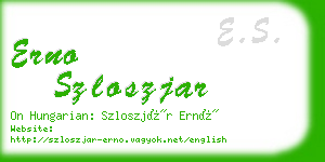 erno szloszjar business card